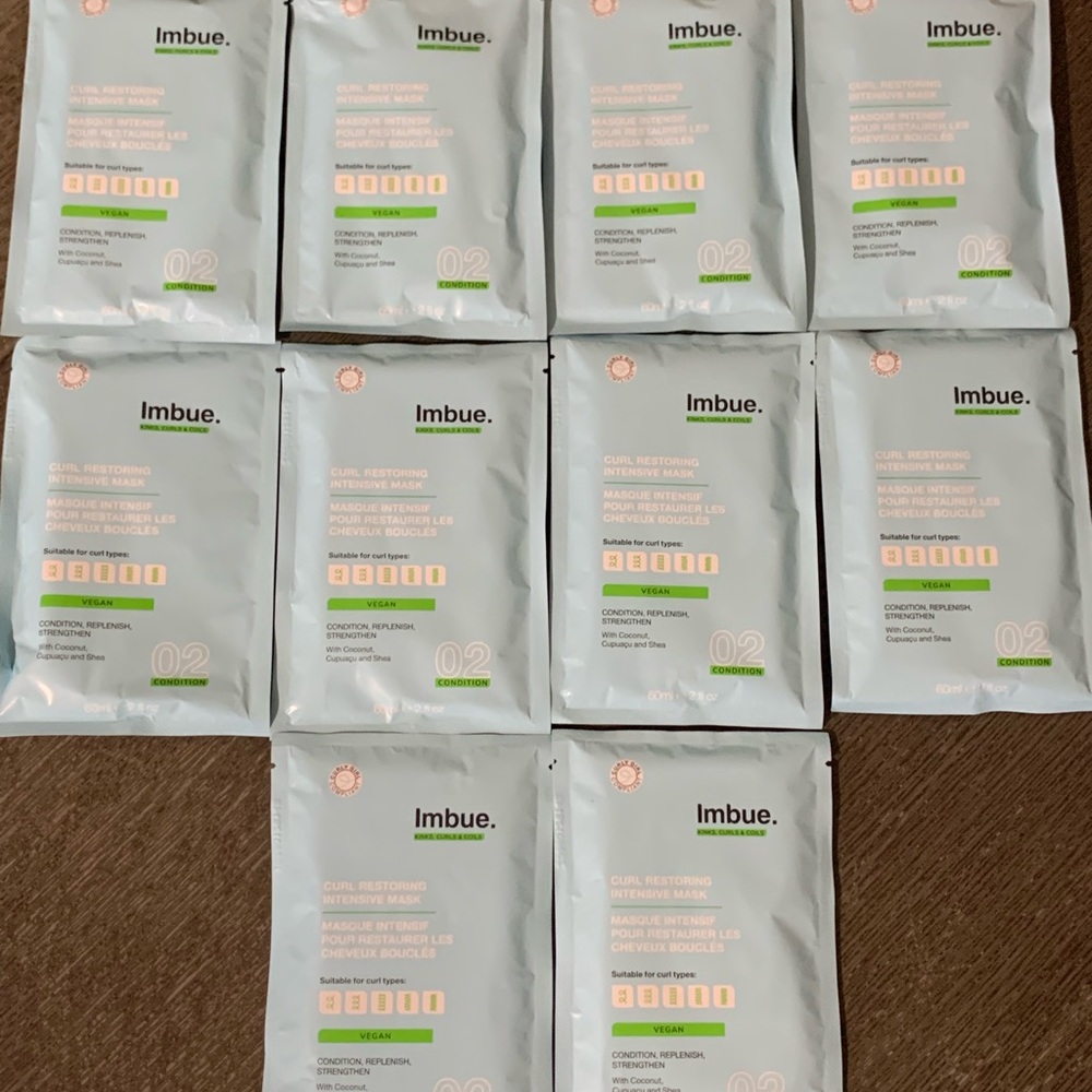 Lot of 10 Imbue curl restoring intensive mask 60ml vegan curly girl compliant